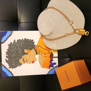 Louis Vuitton Jewelry Box, Gold Padlock *317* Paired With a 16" Unbranded Chain
